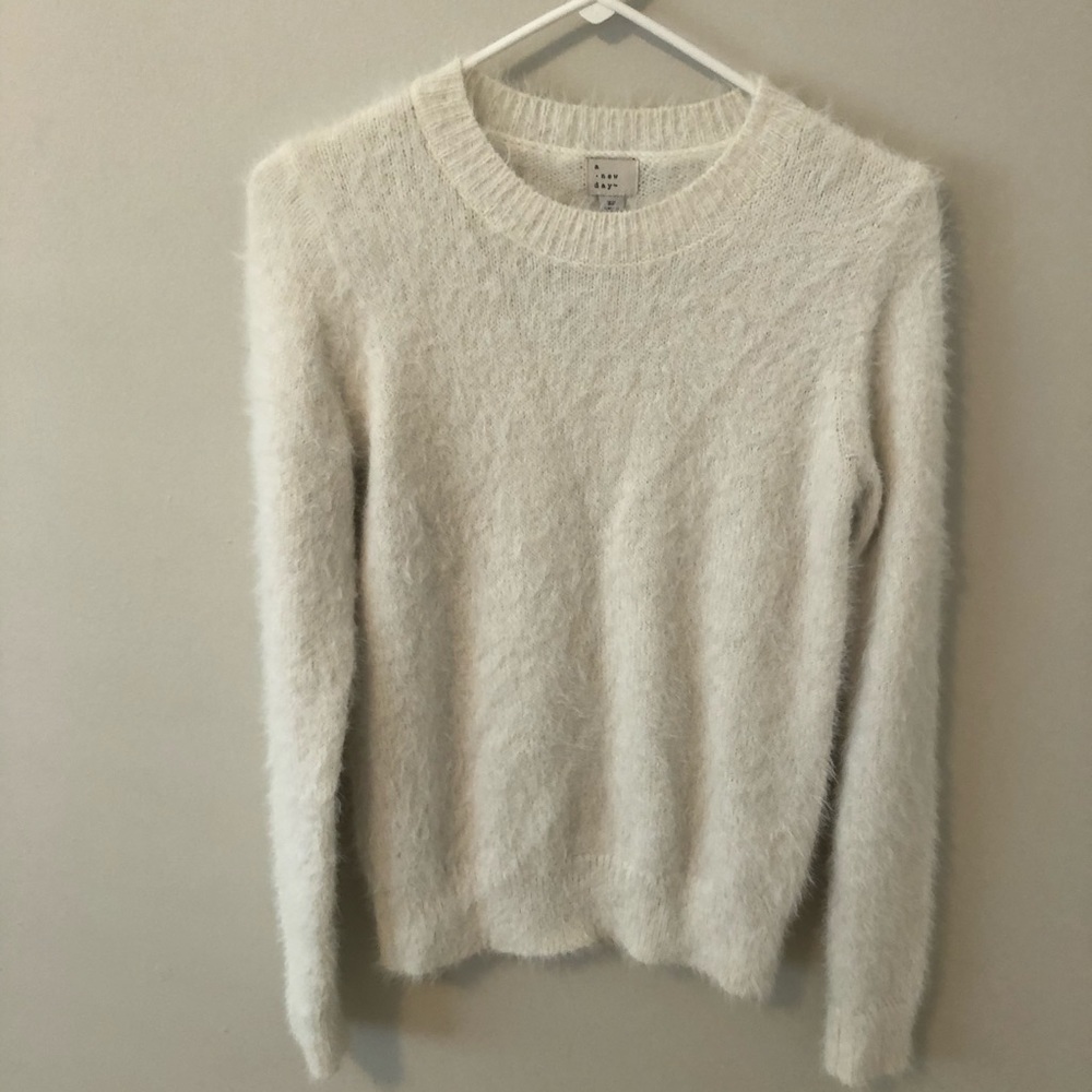 Fuzzy White Sweater